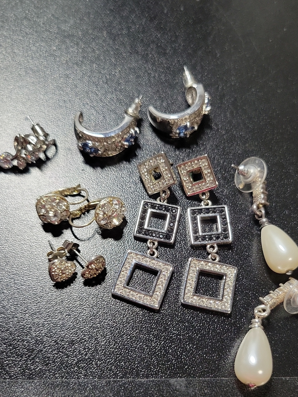 Silver-Tone Dangle Geometric Earrings Lot